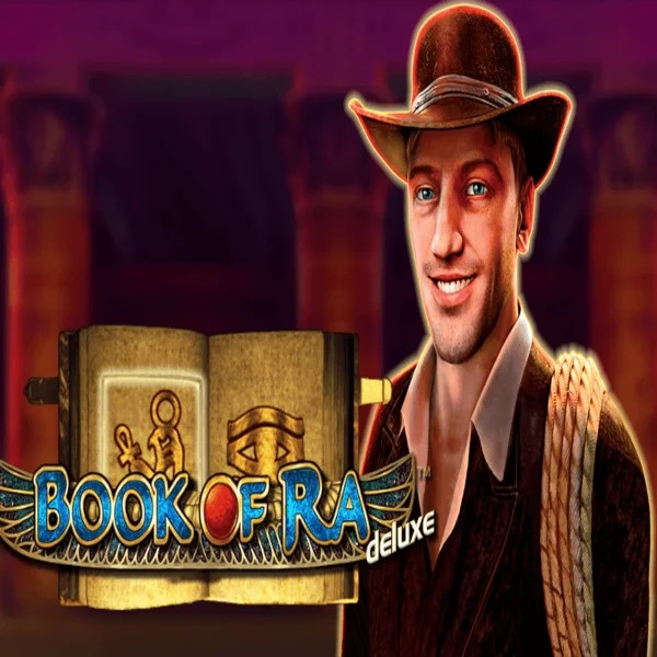 Book of Ra Deluxe by Novomatic, showcased at casinospacehills.com – game logo