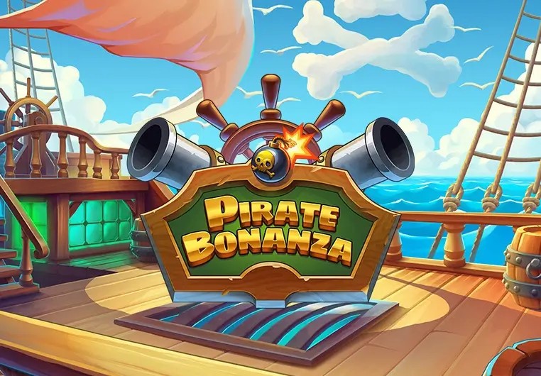 Pirate Bonanza Slot logo by Backseat Gaming at SpaceHills Casino