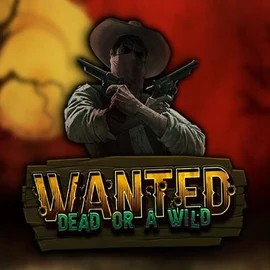 Wanted Dead or a Wild slot logo by Hacksaw Gaming at SpaceHills Casino